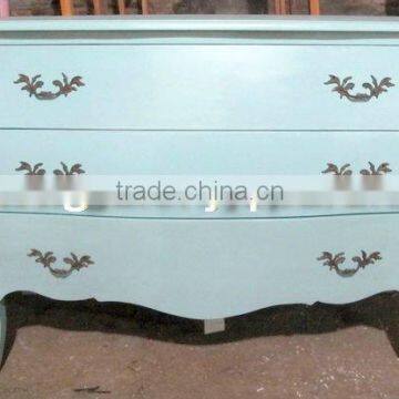 Mahogany Chest of Drawers - French Living Room Cabinet - Blue Furniture with Handle