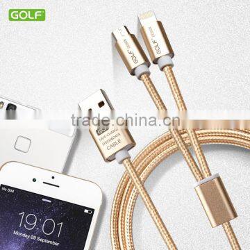 2 in 1 Fast Charging Metal Nylon Braided Usb Cable Best Quality Micro and Lighting Usb Cable for Smartphone photo-5