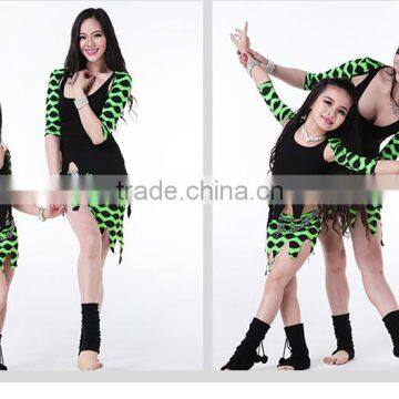 Wuchieal Modal and Printed Crystal Hemp Mother and Child Belly Dance Top and Skirt With Panty photo-2