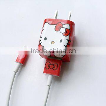 Custom designs vinyl iPhone charger sticker wrap charger identification stickers USB cord sticker