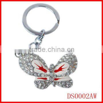 save 20% spring festival white butterfly rhinestones keychain