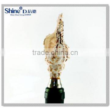 Polyresin Nautical Decoration Sea Sehll Conch Stainless Steel Wine Bottle Stopper photo-4