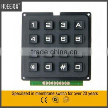 4x4 plastic rubber numeric keyboard with pcb