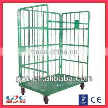 Steel Wire Foldable Rolling Trolley Tool Cart for Warehouse Logistic Workshop