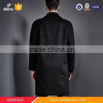 Long Woven Woolen Winter Overcoat Wool Cashmere Coat Men Parkas Hombre photo-3