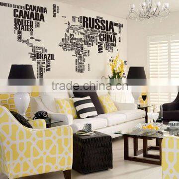 Letter decal DIY world map vinyl wall sticker