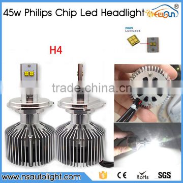 2015 New Products Brightness H4 Hi/Low Beam LED Headlight kit P hilip Chip 4500lm 45w led headlight