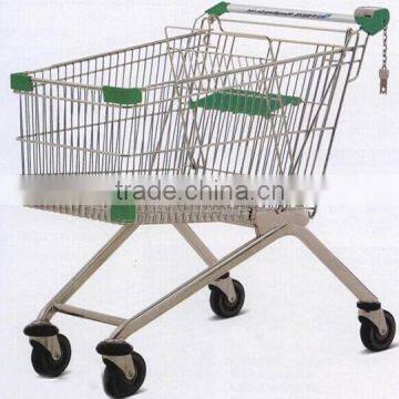 RH-SE180 180L 1040*590*1040mm 5''PU Wheel Unfolding Grocery Cart for European Shopping Trolley