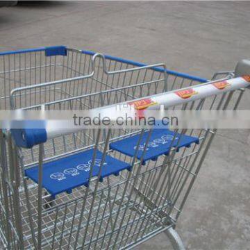 Double seats European Shopping Cart Large Shopping Trolley For Kids