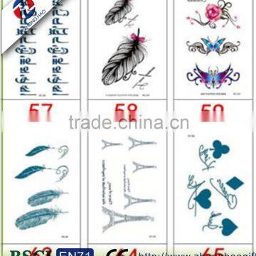 fashion temporary water transfer body tattoo sticker for decoration