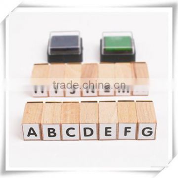 wooden alphabet stamp set