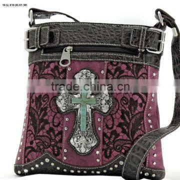 Big bling rhinestone cross studded purses women western messenger bags