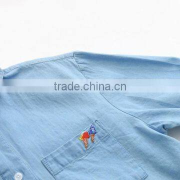 Wholesale Women Blouse Top 2016 Latest Lady Fashion Denim Shirts photo-3