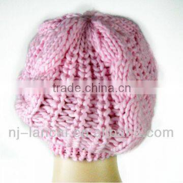 2016 Fashion Winter Ladies Acrylic Iceland Knitted Cable Hat Beret photo-4