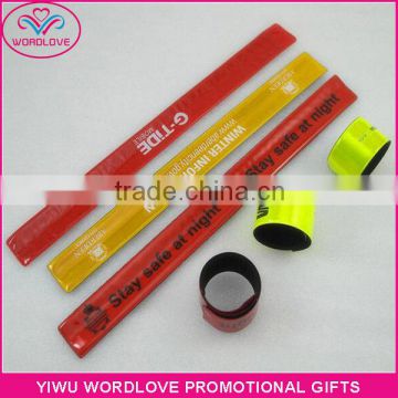 Fashion Reflex PVC Snap Wristbands/ Slap Bands For Sports