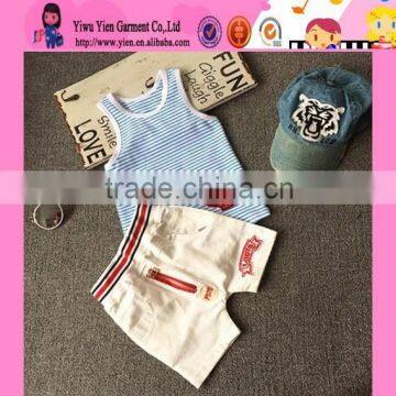 2015 Fashion Alibaba China Supplier Hot Clothes OEM Price Two Piece Suit Summer Baby Boy Clothing