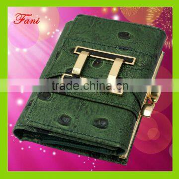 small ostrich leather PU wallet for lady