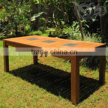 Teak Outdoor Dining Table VDT 033 With granite Inlays