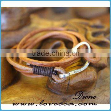 Handmade Mens Genuine Braided Leather Hook Anchor Bracelet photo-5