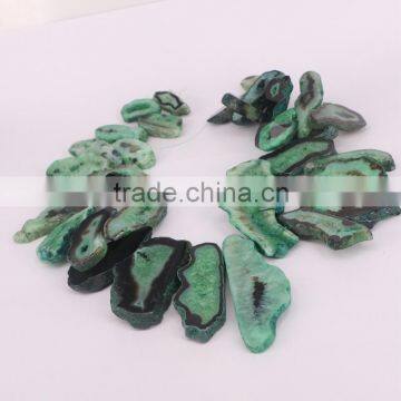 Agate Stone Druzy Beads - Green Color Agate Gem stone Connector Beads For Jewelry Making