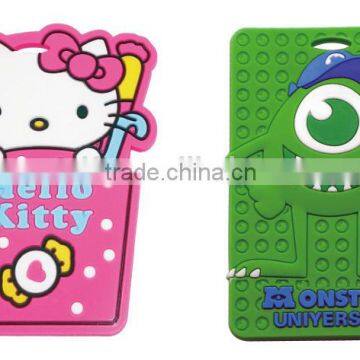 cartoon soft plastic badge card holder with lanyard