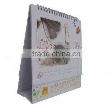 A4 paper printed calendar with duplex board desk calendar stands