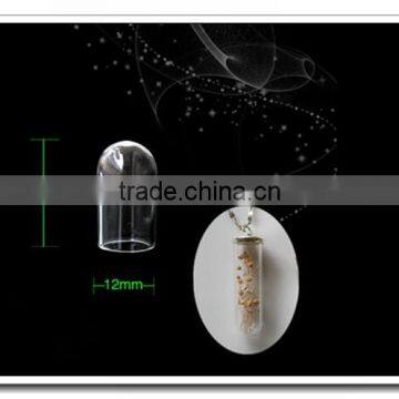 Vintage Brass Bronze Glass Tube Bottle Dome Pendant Charm Settings Jewelry Findings Supplies{]hollow Clear Glass Cover With Cap photo-5