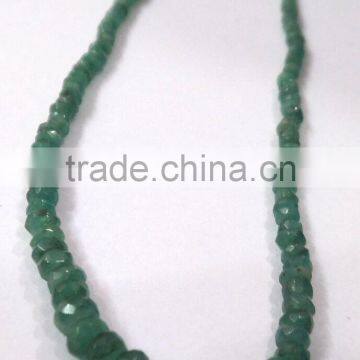 Emerald Faceted Beads Hand Cut