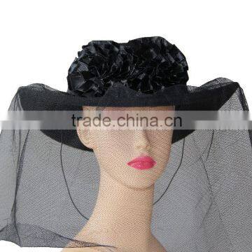 black hat with black net for Halloween