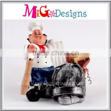 Factory Price Polyresin Chef OEM Design Wholesale Wine Rack China Manufacturer