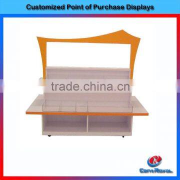 Modern design floor standing supermarket wooden shelf