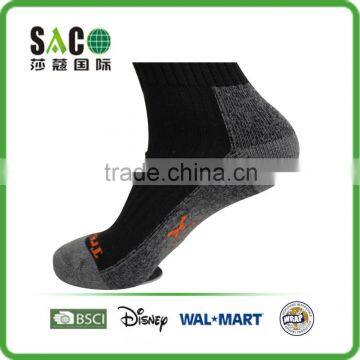 Grey and Black Yarn Doubling Foot and Jacquard Black Body Sports Socks photo-2