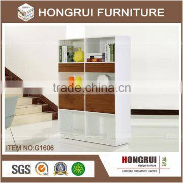 High quality MDF with white matte painting and walnut veneer kitchen cabinet factory living room cabinet