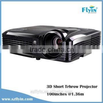 Top qualtiy ! 4500 Lumens 100Inches at 1.36m full HD 3D Led projector short throw 3d projector