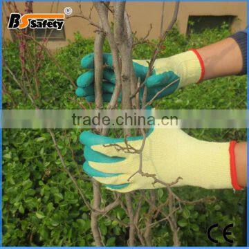 BSSAFETY 21 yarn industrial wrinkle latex palm coated working gloves