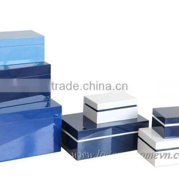 coloful boxes, useful and safe, blue & white