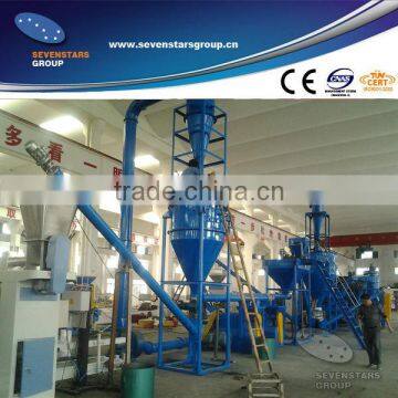 Used tire recycling equipment for separating the fiber and rubber