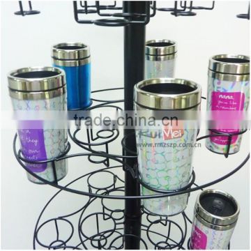 5 Tiers Spinning Floor Standing Metal Detachable Cup Holder Rack