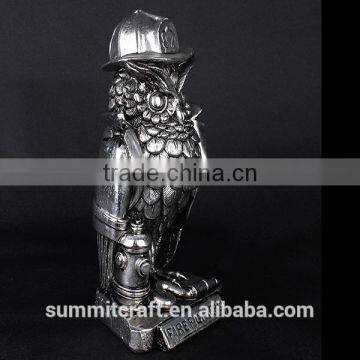 Export Electroplate Polyresin Fire Owl Owl Statues photo-2