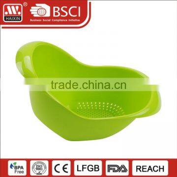 High Quality Plastic Double Handle Sieve Colander for Fruit Washing