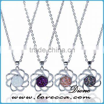 Latest Design Drusy Gemstone Druzy Pendant Wholesale Amethyst Natural Druzy Necklace photo-3