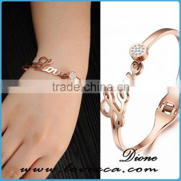 New Design Lady Jewelry Love Bracelet Rose Gold Color Titanium Steel Bracelet Bangle photo-2