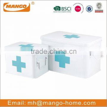White Metal First Aid Kits Medicine Storage Containers