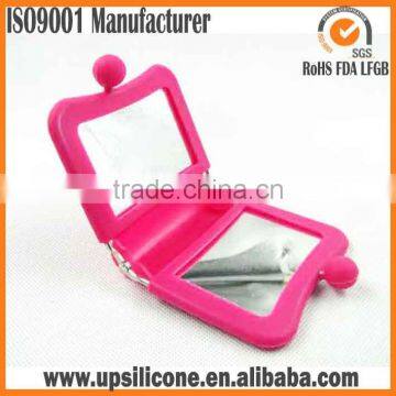 Folding Travel Mirror,silicone Purse Size Travel Cosmetic Makeup Pocket Mirror photo-6