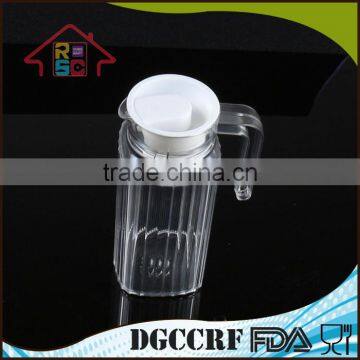 Plastic Jug With Lid For Water Juice Pouring, Plastic Pitcher With Strip Design photo-2
