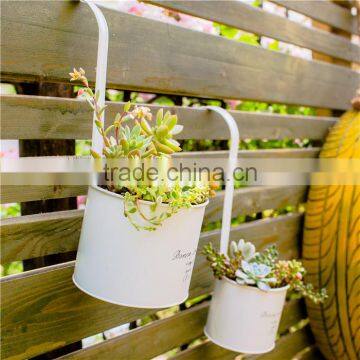 Hanging Flower Pots Large Metal Bucket Flower Holder Garden/Balcony Planter photo-4
