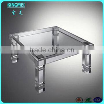 OEM Living Room Furniture Transparent Modern Acrylic Lucite Waterfall Coffee Console Table photo-5