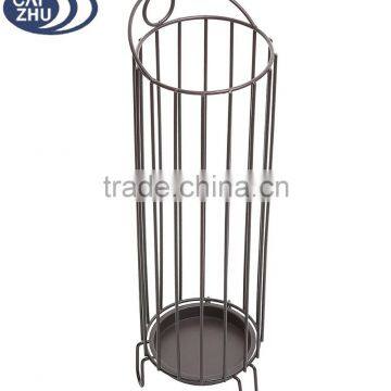 Freestanding Entryway Brown Metal Umbrella Stand Basket / Walking Cane Rack Hallway Organizer photo-3