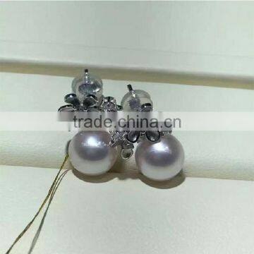 Wholesale 7.5-8mm White Akoya Pearl Earring photo-5