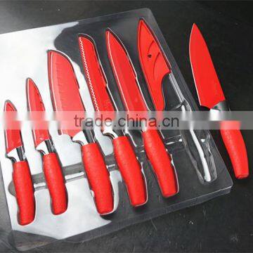 51007 6 Pcs Non-stick Knife Set With Rubber Handle